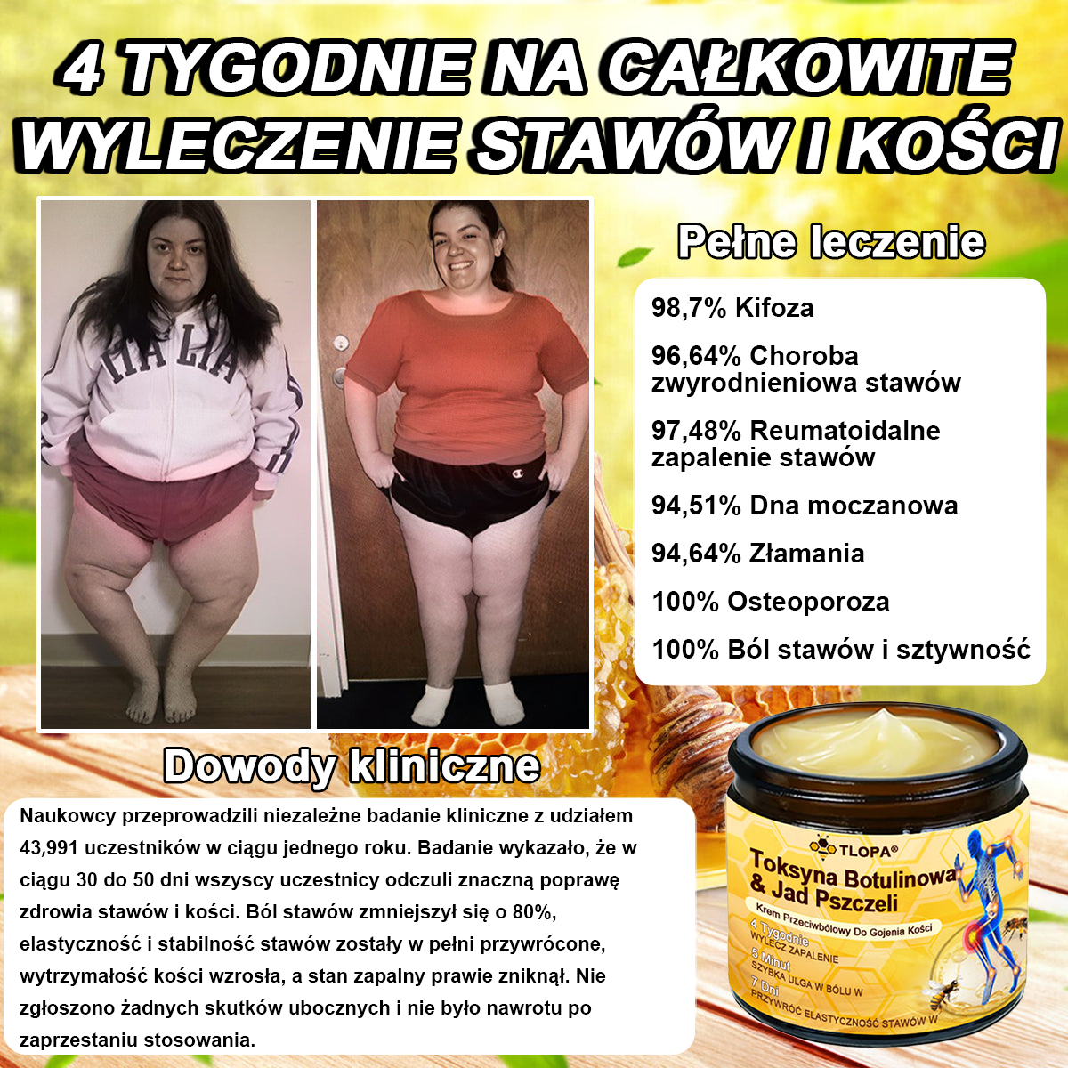 TLOPA® 🔥Toksyna botulinowa i jad pszczeli Balsam Łagodzący Ból i Leczenie Kości🐝🌿 (Polecane dla seniorów przez ortopedów)🔥